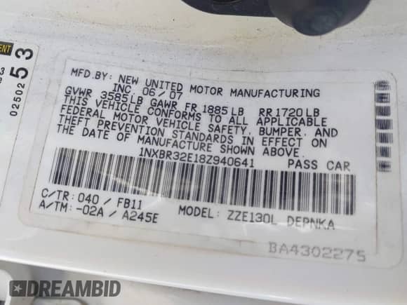 2008 Toyota Corolla CE с VIN 1NXBR32E18Z940641, выставлен на аукционе IAAI как лот 42899567 с пробегом 105 517 миль миль и . История ставок и продаж доступна на DreamBid. Изображение 9.