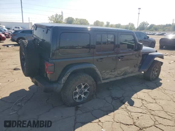 2021 Jeep Wrangler Unlimited Rubicon with VIN 1C4HJXFG1MW693175, listed as a Copart auction lot 80539855 with 36,046 mi miles and Clean title. Bid and sale history available at DreamBid. Image 3.