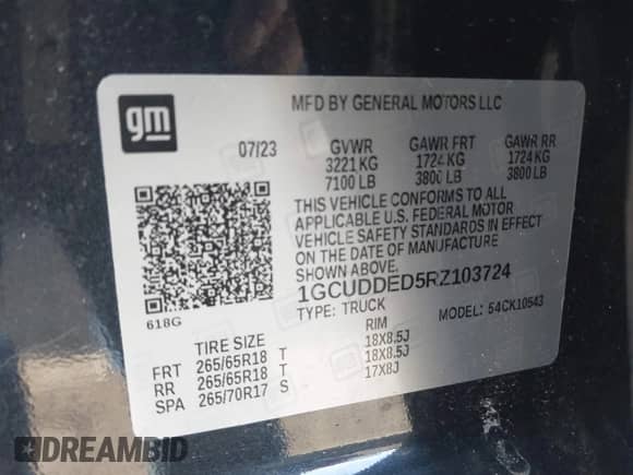 2024 Chevrolet Silverado 1500 LT with VIN 1GCUDDED5RZ103724, listed as a IAAI auction lot 41538466 with 10,027 mi miles and . Bid and sale history available at DreamBid. Image 9.