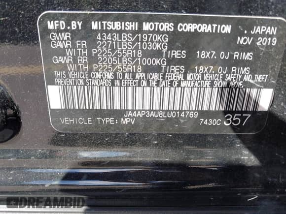 2020 Mitsubishi Outlander ES с VIN JA4AP3AU8LU014769, выставлен на аукционе IAAI как лот 43339515 с пробегом 23 385 миль миль и . История ставок и продаж доступна на DreamBid. Изображение 9.