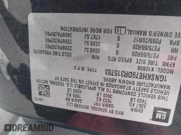 2013 Chevrolet Suburban LS с VIN 1GNSKHE79DR315783, выставлен на аукционе IAAI как лот 43155088 с пробегом 207 793 миль миль и . История ставок и продаж доступна на DreamBid. Изображение 9.