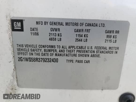 2007 Chevrolet Impala Police Police с VIN 2G1WS58R379232430, выставлен на аукционе Copart как лот 68029365 с пробегом 160 285 миль миль и Списание • Salvage title. История ставок и продаж доступна на DreamBid. Изображение 13.