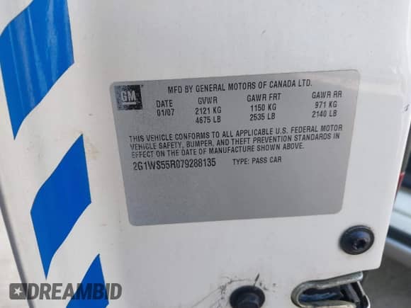 2007 Chevrolet Impala Police Police с VIN 2G1WS55R079288135, выставлен на аукционе IAAI как лот 41475745 с пробегом 104 049 миль миль и . История ставок и продаж доступна на DreamBid. Изображение 9.