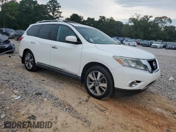 2014 Nissan Pathfinder Platinum with VIN 5N1AR2MM1EC652114, listed as a Copart auction lot 66991445 with 155,936 mi miles and Salvage title. Bid and sale history available at DreamBid. Image 4.