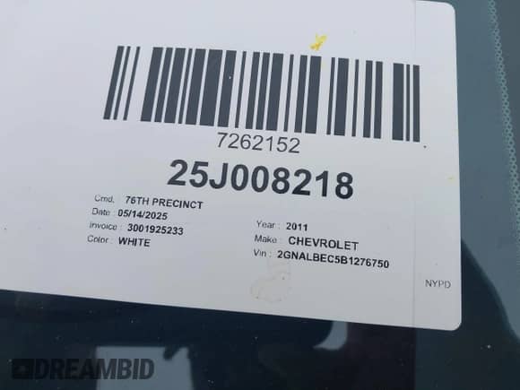 2011 Chevrolet Equinox LS with VIN 2GNALBEC5B1276750, listed as a IAAI auction lot 43024278 with Not provided miles and . Bid and sale history available at DreamBid. Image 12.