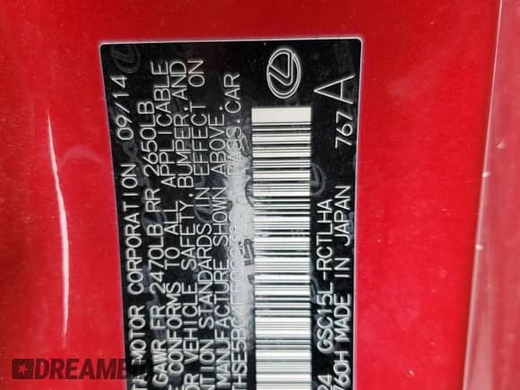 2015 Lexus RC 350 F Sport с VIN JTHSE5BC4F5000382, выставлен на аукционе Copart как лот 54607805 с пробегом 124 081 миль миль и Списание • Salvage title. История ставок и продаж доступна на DreamBid. Изображение 12.