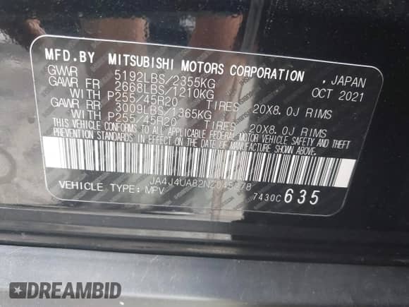2022 Mitsubishi Outlander SE с VIN JA4J4UA82NZ045278, выставлен на аукционе IAAI как лот 43162856 с пробегом 72 746 миль миль и . История ставок и продаж доступна на DreamBid. Изображение 9.
