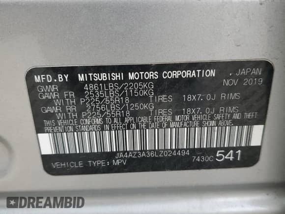 2020 Mitsubishi Outlander ES с VIN JA4AZ3A36LZ024494, выставлен на аукционе Copart как лот 72065255 с пробегом 104 831 миль миль и Списание • Salvage title. История ставок и продаж доступна на DreamBid. Изображение 14.