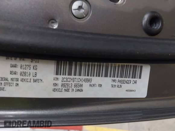 2012 Dodge Challenger R/T с VIN 2C3CDYBT1CH149903, выставлен на аукционе IAAI как лот 42031543 с пробегом 198 017 миль миль и . История ставок и продаж доступна на DreamBid. Изображение 9.