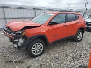 2018 Jeep Compass Sport z VIN 3C4NJDAB4JT261792, wystawiony jako Copart lot #83889485 z przebiegiem 56 280 mil mil oraz Nie do naprawy • Non repairable. Historia ofert i sprzedaży dostępna na DreamBid. Obrazek 1.