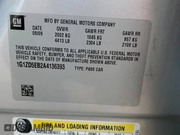 2010 Chevrolet Malibu 2LT с VIN 1G1ZD5EB2A4136393, выставлен на аукционе Copart как лот 80060685 с пробегом 159 354 миль миль и Чистый • Clean title. История ставок и продаж доступна на DreamBid. Изображение 12.