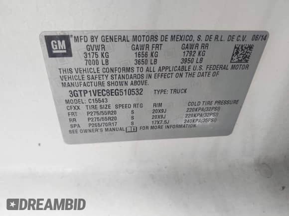2014 GMC Sierra 1500 SLT с VIN 3GTP1VEC8EG510532, выставлен на аукционе IAAI как лот 42574565 с пробегом 241 810 миль миль и . История ставок и продаж доступна на DreamBid. Изображение 9.
