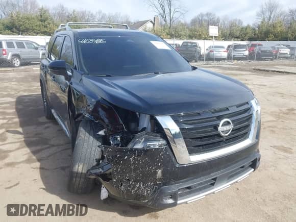2024 Nissan Pathfinder Platinum с VIN 5N1DR3DK7RC269754, выставлен на аукционе IAAI как лот 41684186 с пробегом 14 047 миль миль и . История ставок и продаж доступна на DreamBid. Изображение 1.