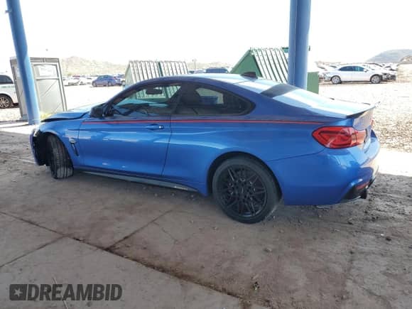 2018 BMW 4 Series 440i z VIN WBA4W7C50JAB87882, wystawiony jako Copart lot #69485125 z przebiegiem 71 209 mil mil oraz Czysty tytuł • Clean title. Historia ofert i sprzedaży dostępna na DreamBid. Obrazek 2.