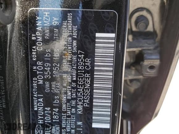 2014 Hyundai Accent SE с VIN KMHCU5AE6EU189547, выставлен на аукционе Copart как лот 62954005 с пробегом Не указан миль и Списание • Salvage title. История ставок и продаж доступна на DreamBid. Изображение 13.