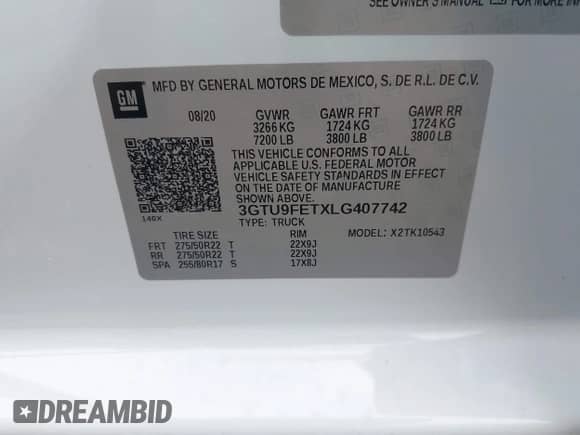 2020 GMC Sierra 1500 Denali z VIN 3GTU9FETXLG407742, wystawiony jako IAAI lot #42721745 z przebiegiem 38 609 mil mil oraz . Historia ofert i sprzedaży dostępna na DreamBid. Obrazek 9.