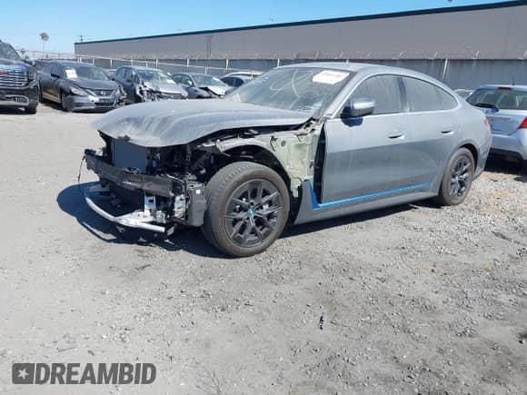 2024 BMW i4 eDrive40 with VIN WBY73AW0XRFR85807, listed as a IAAI auction lot 42009581 with 11,627 mi miles and . Bid and sale history available at DreamBid. Image 25.