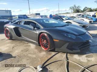 2017 Lamborghini Aventador with VIN ZHWUF3ZD5HLA05447, listed as a Copart auction lot 74847604 with Not provided miles and Non repairable. Bid and sale history available at DreamBid. Image 4.