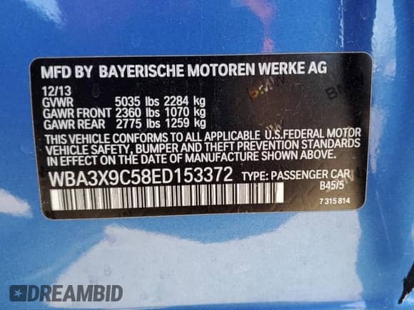 2014 BMW 3 Series 335i Gran Turismo xDrive z VIN WBA3X9C58ED153372, wystawiony jako Copart lot #80493874 z przebiegiem 162 843 mil mil oraz Szkoda całkowita • Salvage title. Historia ofert i sprzedaży dostępna na DreamBid. Obrazek 13.