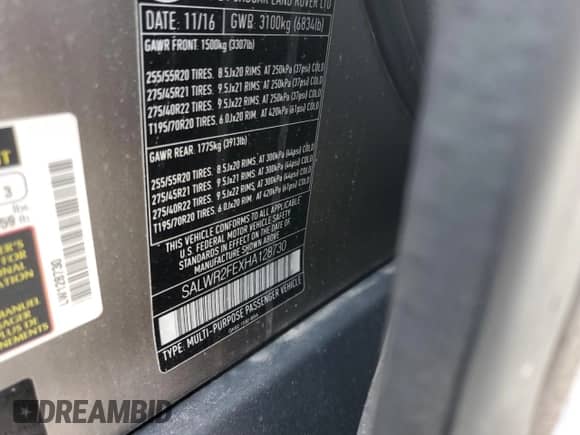 2017 Land Rover Range Rover Sport с VIN SALWR2FEXHA128730, выставлен на аукционе Copart как лот 50932255 с пробегом 71 910 миль миль и Чистый • Clean title. История ставок и продаж доступна на DreamBid. Изображение 12.