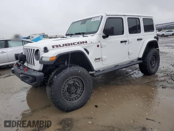 2021 Jeep Wrangler Unlimited Rubicon with VIN 1C4HJXFG0MW521638, listed as a Copart auction lot 48973725 with 41,695 mi miles and Salvage title. Bid and sale history available at DreamBid. Image 1.