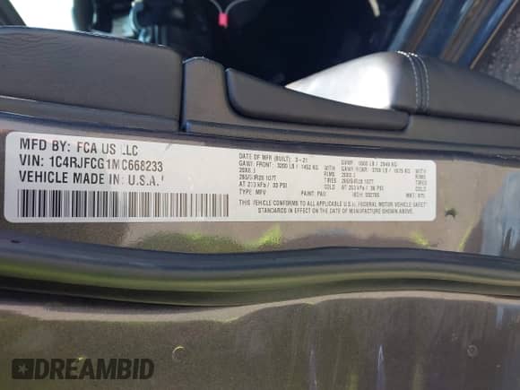 2021 Jeep Grand Cherokee High Altitude с VIN 1C4RJFCG1MC668233, выставлен на аукционе IAAI как лот 42466010 с пробегом 77 864 миль миль и . История ставок и продаж доступна на DreamBid. Изображение 9.