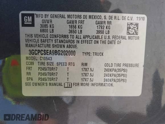 2011 Chevrolet Silverado 1500 LT с VIN 3GCPCSEA9BG202000, выставлен на аукционе IAAI как лот 43096956 с пробегом 146 792 миль миль и . История ставок и продаж доступна на DreamBid. Изображение 9.