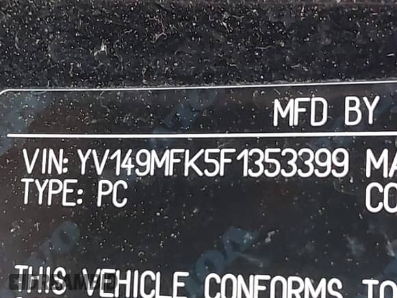 2015 Volvo S60 T6 Drive-E with VIN YV149MFK5F1353399, listed as a IAAI auction lot 42747756 with 163,052 mi miles and . Bid and sale history available at DreamBid. Image 9.