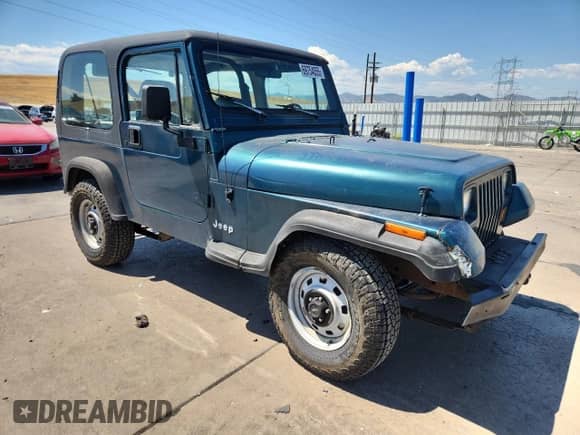 1995 Jeep Wrangler S with VIN 1J4FY19P4SP263783, listed as a Copart auction lot 69754055 with 176,518 mi miles and Salvage title. Bid and sale history available at DreamBid. Image 4.