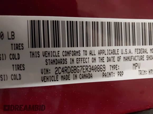 2014 Dodge Grand Caravan SE 30th Anniversary with VIN 2C4RDGBG7ER340869, listed as a IAAI auction lot 42050694 with 117,337 mi miles and . Bid and sale history available at DreamBid. Image 9.