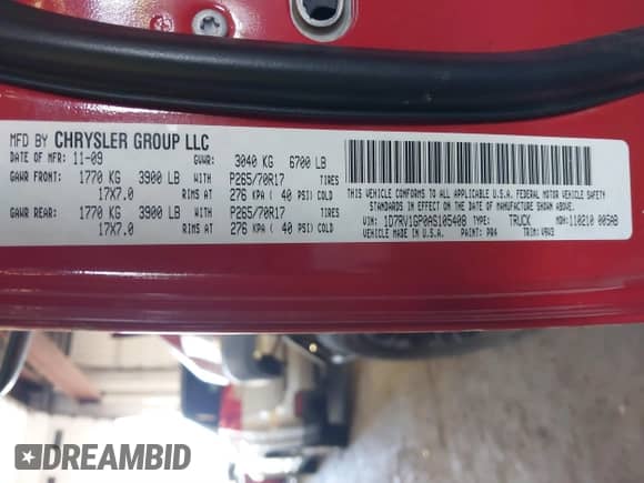 2010 Dodge 1500 SLT with VIN 1D7RV1GP0AS105408, listed as a IAAI auction lot 40407267 with 158,276 mi miles and . Bid and sale history available at DreamBid. Image 9.
