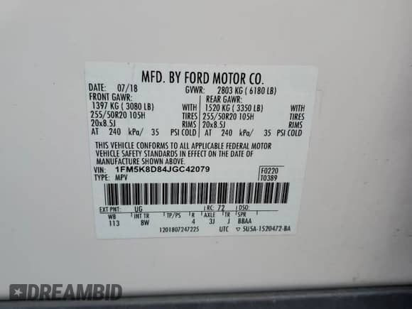 2018 Ford Explorer XLT with VIN 1FM5K8D84JGC42079, listed as a Copart auction lot 86473795 with 68,907 mi miles and Salvage title. Bid and sale history available at DreamBid. Image 13.