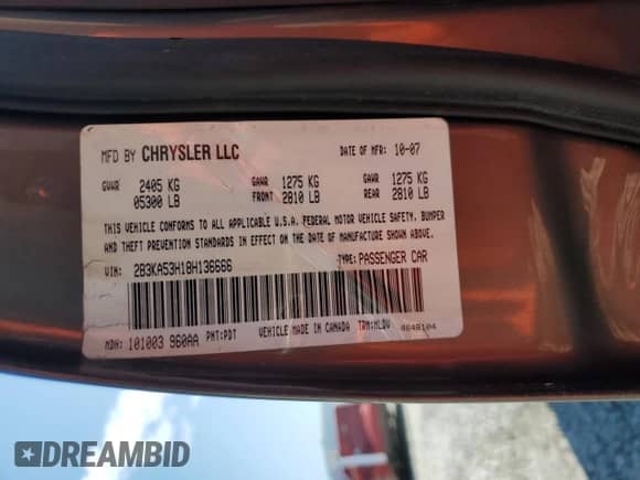 2008 Dodge Charger R/T с VIN 2B3KA53H18H136666, выставлен на аукционе Copart как лот 80907515 с пробегом 108 212 миль миль и Списание • Salvage title. История ставок и продаж доступна на DreamBid. Изображение 12.