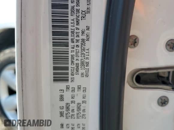 2015 Ram 1500 Outdoorsman с VIN 1C6RR7LG3FS673500, выставлен на аукционе Copart как лот 56283175 с пробегом 83 361 миль миль и Списание • Salvage title. История ставок и продаж доступна на DreamBid. Изображение 12.