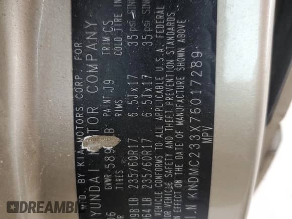 2007 Hyundai Entourage GLS с VIN KNDMC233X76017289, выставлен на аукционе Copart как лот 86664344 с пробегом 212 572 миль миль и Списание • Salvage title. История ставок и продаж доступна на DreamBid. Изображение 13.