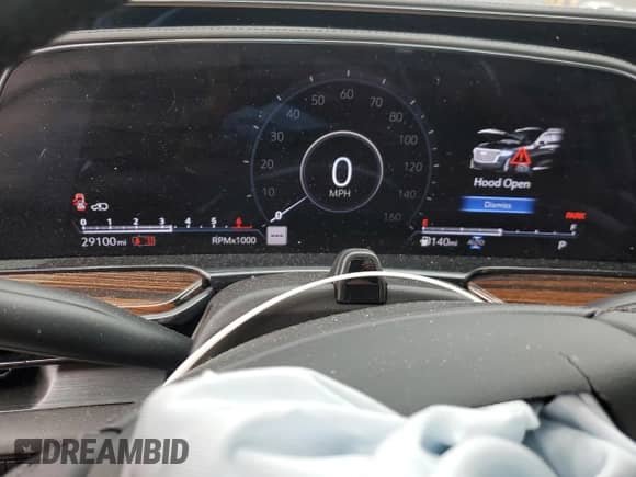 2022 Cadillac Escalade Premium Luxury с VIN 1GYS4CKL6NR180040, выставлен на аукционе Copart как лот 42239625 с пробегом 29 100 миль миль и Списание • Salvage title. История ставок и продаж доступна на DreamBid. Изображение 9.