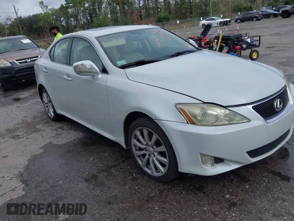 2007 Lexus IS 250 with VIN JTHCK262872012762, listed as a IAAI auction lot 43296331 with 146,019 mi miles and . Bid and sale history available at DreamBid. Image 1.