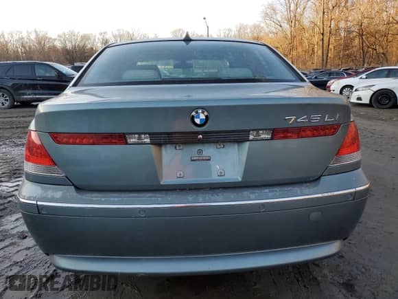 2005 BMW 7 Series 745Li with VIN WBAGN63585DS60007, listed as a Copart auction lot 42317325 with Not provided miles and Salvage title. Bid and sale history available at DreamBid. Image 6.