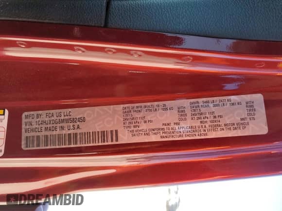 2021 Jeep Wrangler Unlimited Willys Sport with VIN 1C4HJXDG8MW582450, listed as a Copart auction lot 46642975 with 73,225 mi miles and Salvage title. Bid and sale history available at DreamBid. Image 12.