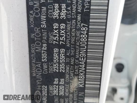 2022 Hyundai Ioniq 5 SEL with VIN KM8KN4AE9NU088487, listed as a Copart auction lot 56558305 with 39,201 mi miles and Non repairable. Bid and sale history available at DreamBid. Image 14.