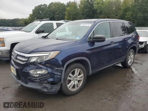 2016 Honda Pilot LX z VIN 5FNYF6H11GB090465, wystawiony jako Copart lot #83833105 z przebiegiem 98 929 mil mil oraz Szkoda całkowita • Salvage title. Historia ofert i sprzedaży dostępna na DreamBid. Obrazek 1.