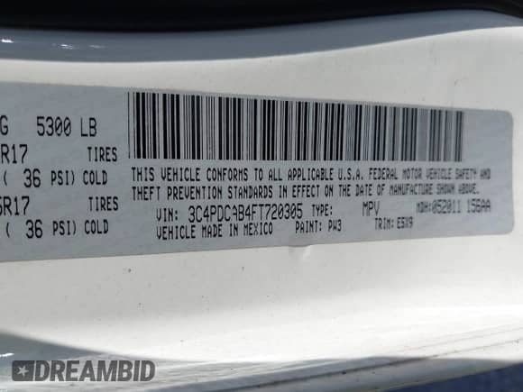 2015 Dodge Journey American Value z VIN 3C4PDCAB4FT720305, wystawiony jako IAAI lot #43284296 z przebiegiem 197 779 mil mil oraz . Historia ofert i sprzedaży dostępna na DreamBid. Obrazek 9.