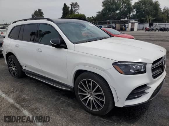 2022 Mercedes-Benz GLS 450 with VIN 4JGFF5KE1NA614177, listed as a Copart auction lot 70478995 with 27,822 mi miles and Salvage title. Bid and sale history available at DreamBid. Image 4.
