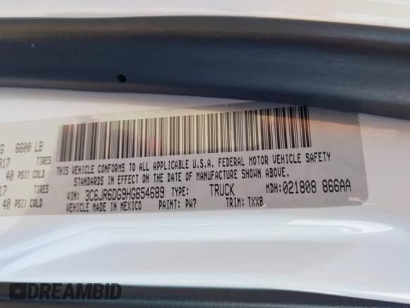 2017 Ram 1500 Tradesman с VIN 3C6JR6DG9HG654689, выставлен на аукционе IAAI как лот 41352489 с пробегом 47 653 миль миль и . История ставок и продаж доступна на DreamBid. Изображение 9.