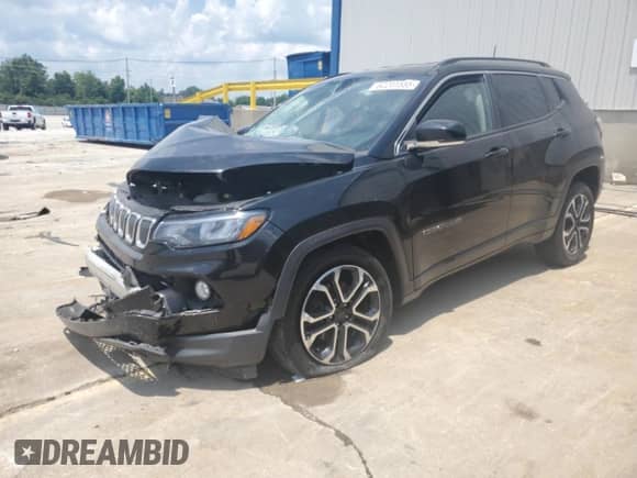 2022 Jeep Compass (RED) Edition with VIN 3C4NJDCB6NT100881, listed as a Copart auction lot 62241555 with 103,349 mi miles and Salvage title. Bid and sale history available at DreamBid. Image 1.
