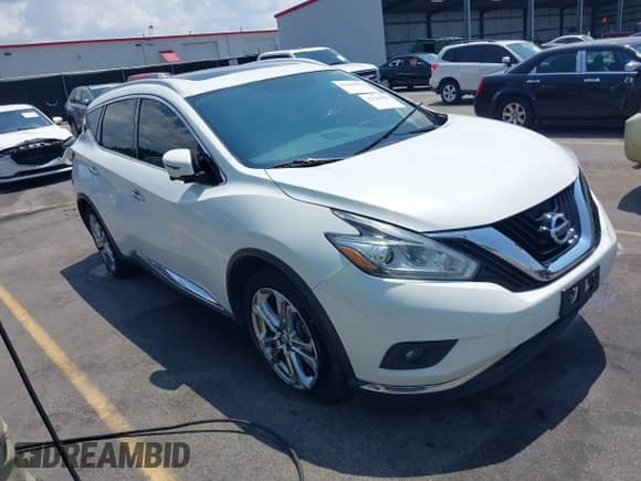 2017 Nissan Murano Platinum with VIN 5N1AZ2MH8HN119348, listed as a IAAI auction lot 42449478 with 108,132 mi miles and . Bid and sale history available at DreamBid. Image 1.