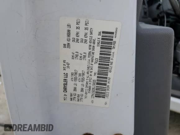 2008 Dodge 1500 ST с VIN 1D7HU16228J150225, выставлен на аукционе Copart как лот 76325874 с пробегом 234 498 миль миль и Списание • Salvage title. История ставок и продаж доступна на DreamBid. Изображение 12.