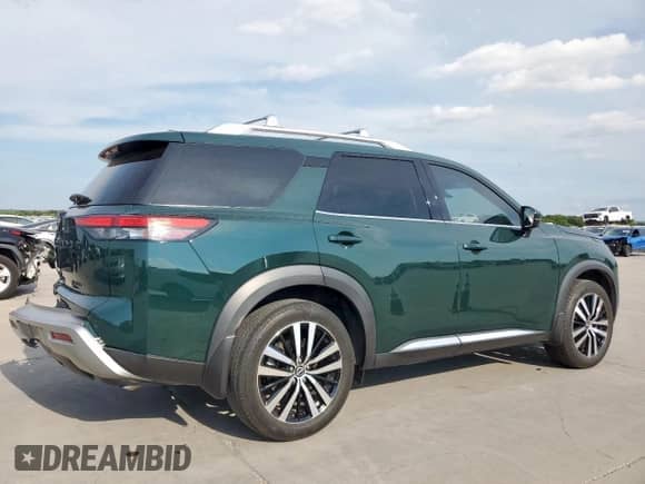 2023 Nissan Pathfinder Platinum with VIN 5N1DR3DG1PC237715, listed as a Copart auction lot 68867215 with 18,246 mi miles and Salvage title. Bid and sale history available at DreamBid. Image 3.