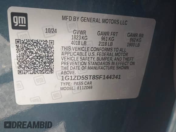 2025 Chevrolet Malibu LT с VIN 1G1ZD5ST8SF144341, выставлен на аукционе IAAI как лот 43577533 с пробегом 35 844 миль миль и . История ставок и продаж доступна на DreamBid. Изображение 9.