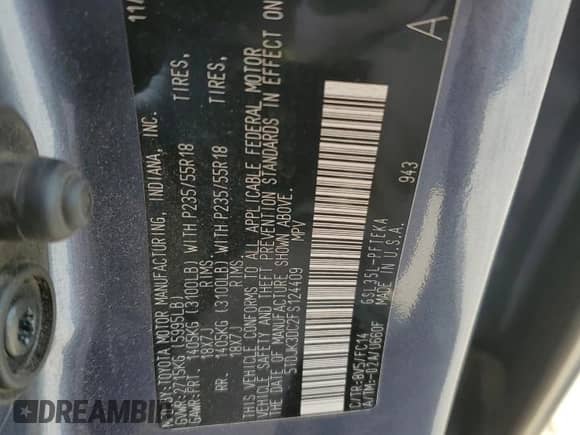 2015 Toyota Sienna LE z VIN 5TDJK3DC2FS124409, wystawiony jako Copart lot #67628935 z przebiegiem 123 028 mil mil oraz Czysty tytuł • Clean title. Historia ofert i sprzedaży dostępna na DreamBid. Obrazek 13.